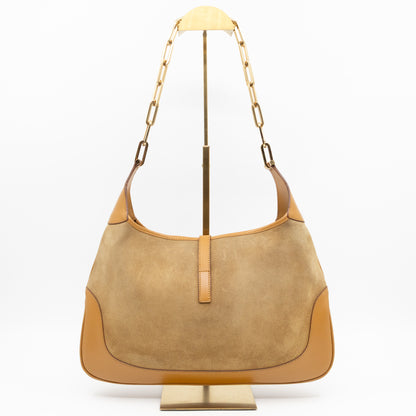 Jackie Chain Bag Beige Suede Leather