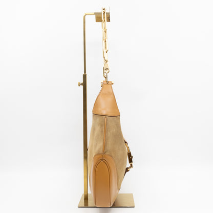 Jackie Chain Bag Beige Suede Leather