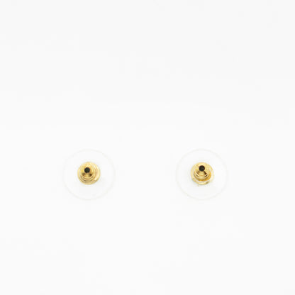 CC in Square Crystal Dangle Earrings Gold