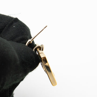 CC in Square Crystal Dangle Earrings Gold