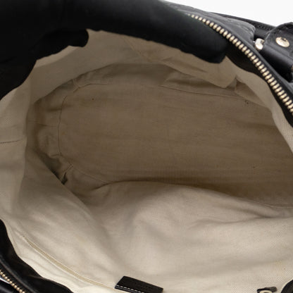 Sukey Medium Top Handle Tote Black Guccissima Leather