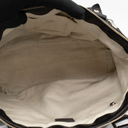 Sukey Medium Top Handle Tote Black Guccissima Leather