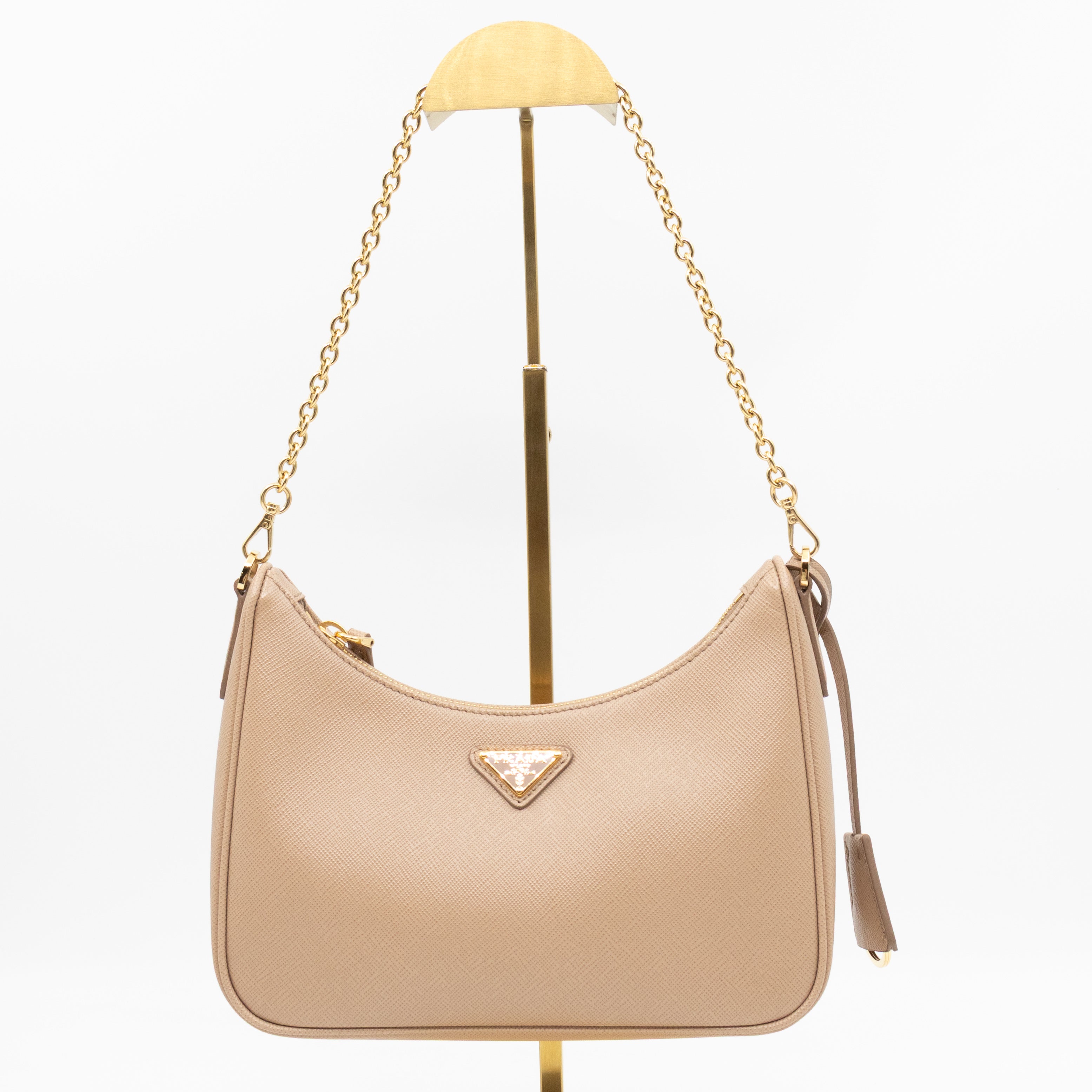 Re-Edition 2005 Cameo Beige Saffiano Leather