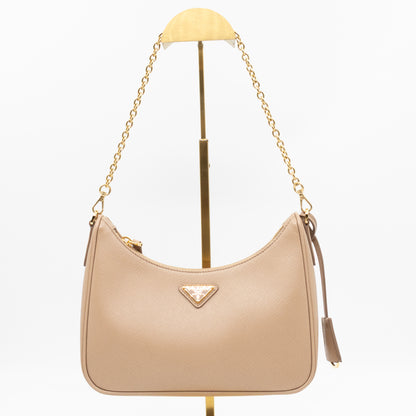 Re-Edition 2005 Cameo Beige Saffiano Leather
