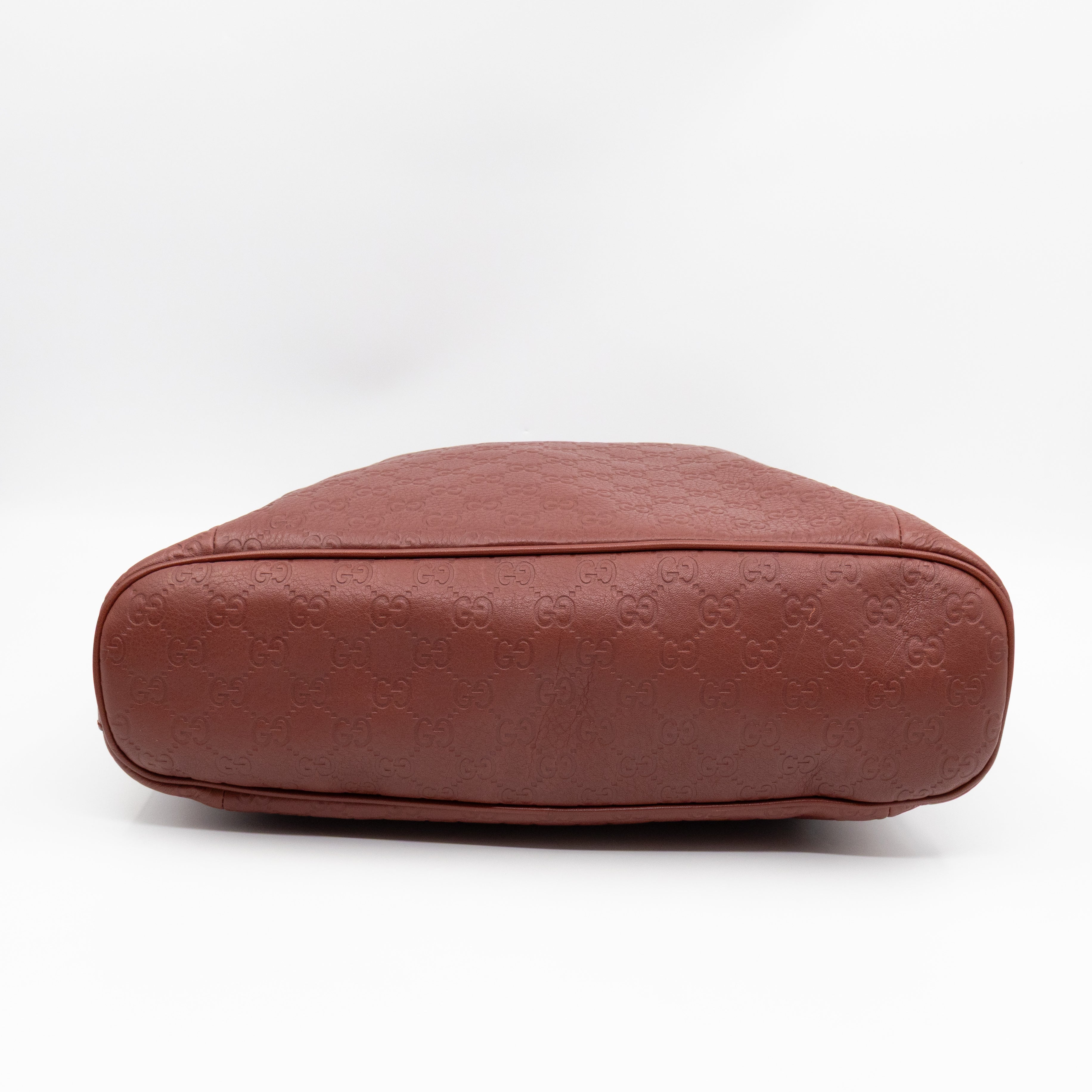 Bamboo D-Ring Hobo Large Burgundy Guccissima Leather