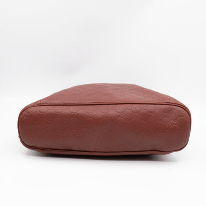 Bamboo D-Ring Hobo Large Burgundy Guccissima Leather