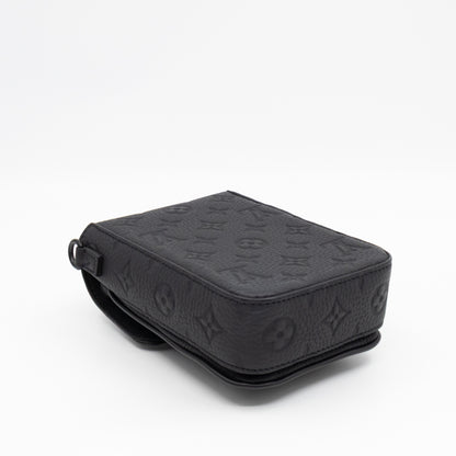 S-Lock Vertical Wallet Black Taurillon Monogram Leather