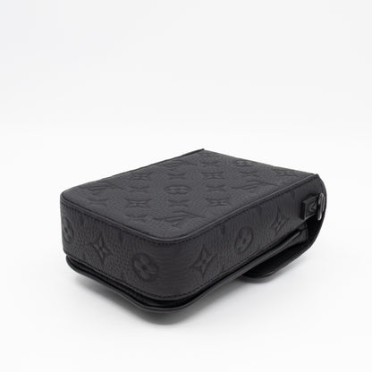 S-Lock Vertical Wallet Black Taurillon Monogram Leather
