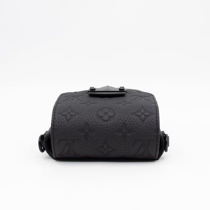 S-Lock Vertical Wallet Black Taurillon Monogram Leather