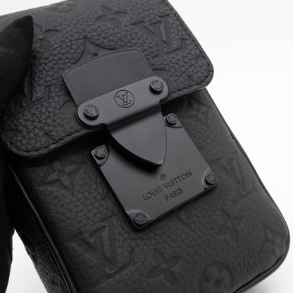 S-Lock Vertical Wallet Black Taurillon Monogram Leather