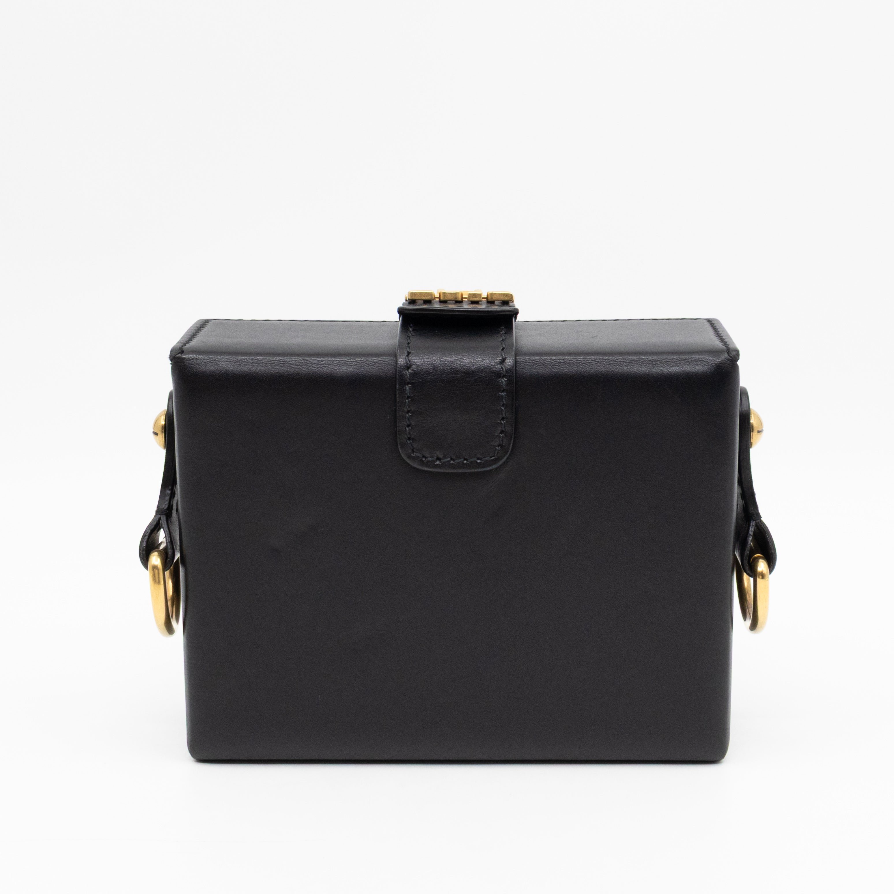 Dioraddict Lockbox Bag Small Black Leather