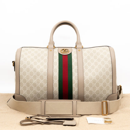 Savoy Medium Duffle Bag Beige GG Supreme