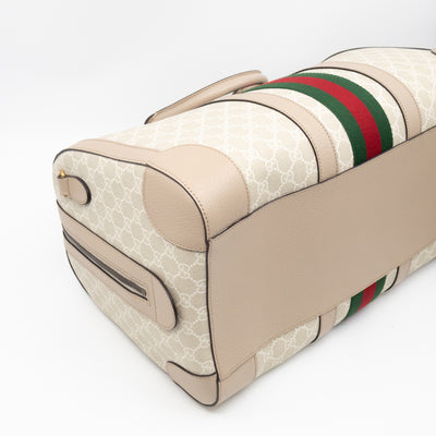 Savoy Medium Duffle Bag GG Supreme Beige Leather