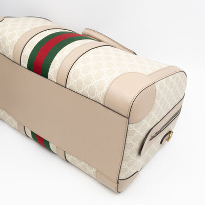 Savoy Medium Duffle Bag GG Supreme Beige Leather