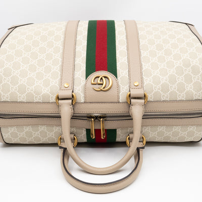 Savoy Medium Duffle Bag GG Supreme Beige Leather