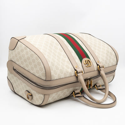 Savoy Medium Duffle Bag GG Supreme Beige Leather