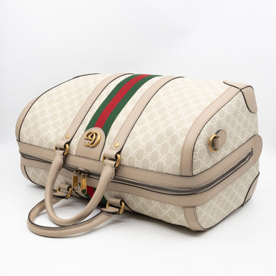Savoy Medium Duffle Bag GG Supreme Beige Leather