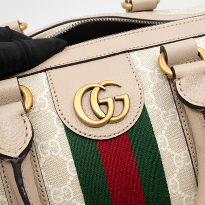 Savoy Medium Duffle Bag GG Supreme Beige Leather