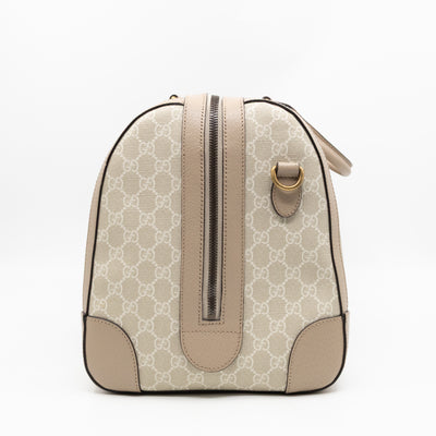 Savoy Medium Duffle Bag GG Supreme Beige Leather
