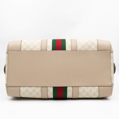 Savoy Medium Duffle Bag GG Supreme Beige Leather