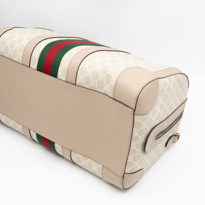 Savoy Medium Duffle Bag GG Supreme Beige Leather