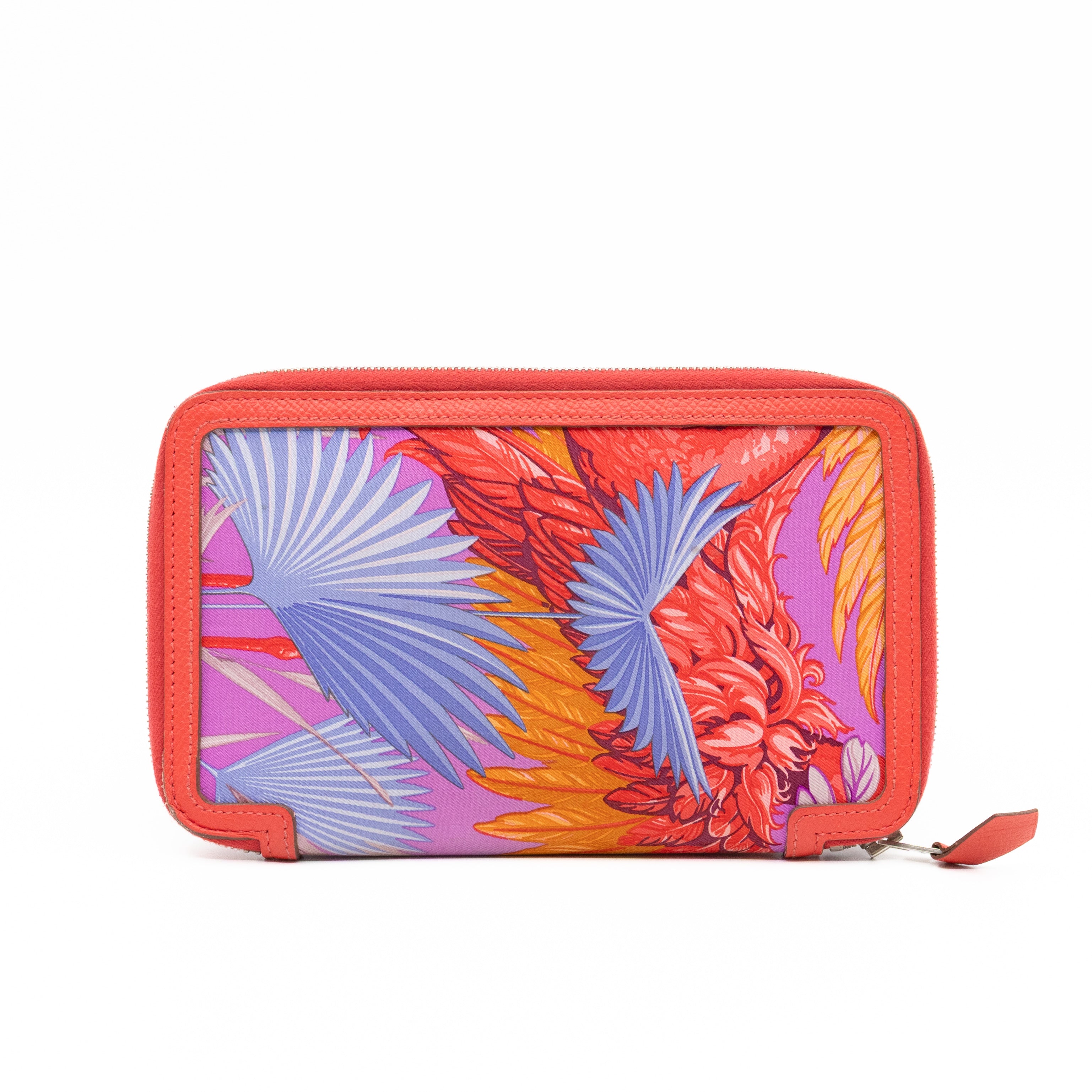 Soie-Cool Wallet Rose Jaipur Epsom Leather & Silk