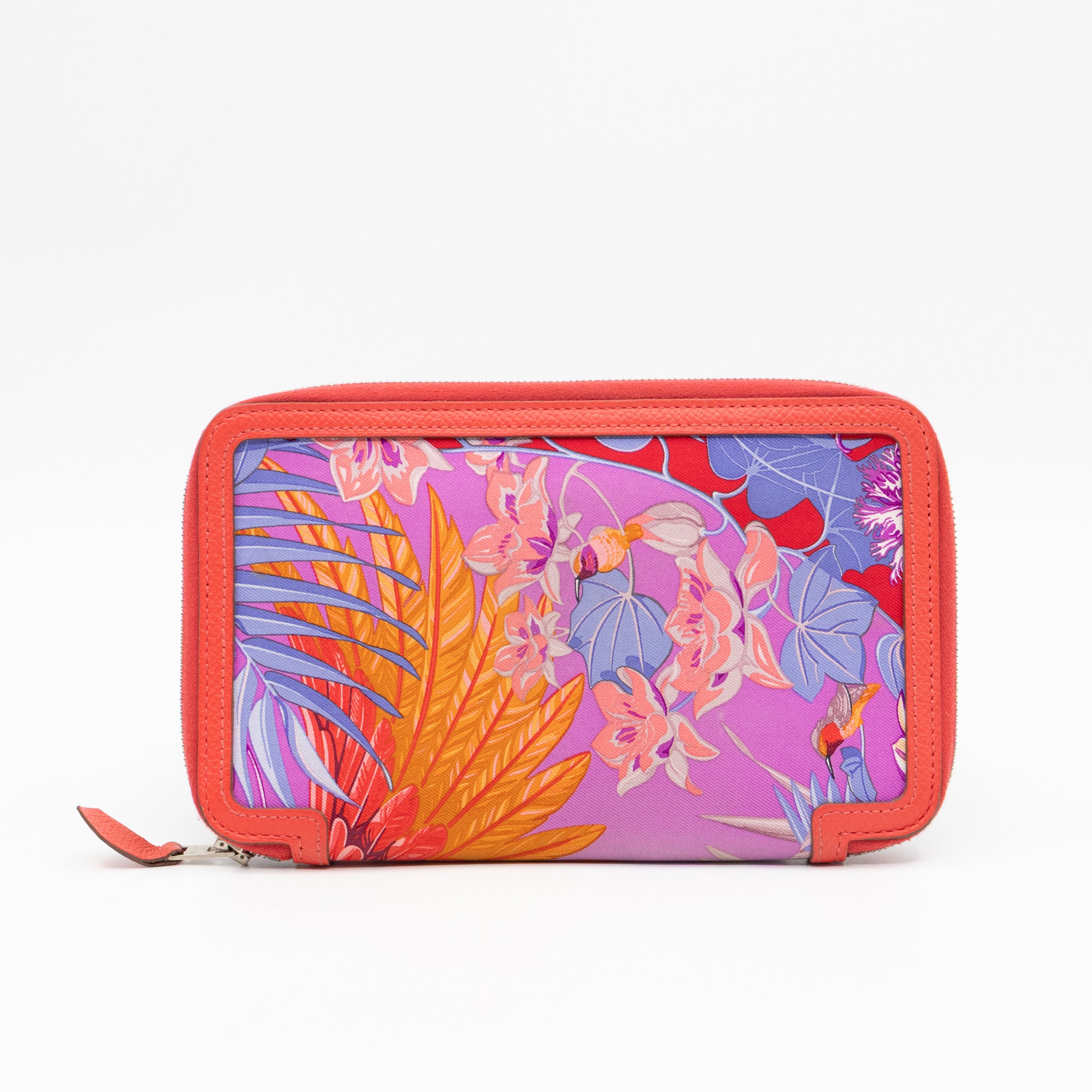 Soie-Cool Wallet Rose Jaipur Epsom Leather & Silk