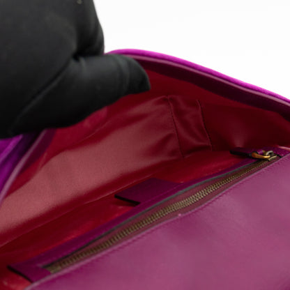 GG Marmont Flap Small Purple Velvet Aged Gold