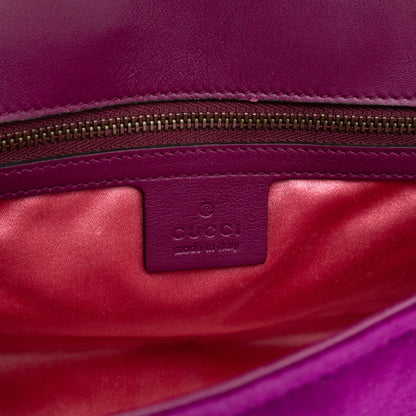 GG Marmont Flap Small Purple Velvet Aged Gold