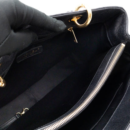 GST Grand Shopping Tote Black Caviar Gold