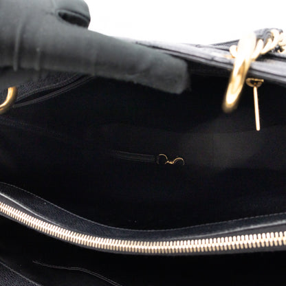 GST Grand Shopping Tote Black Caviar Gold
