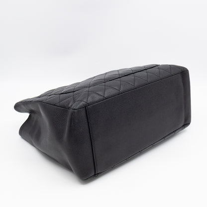 GST Grand Shopping Tote Black Caviar Gold