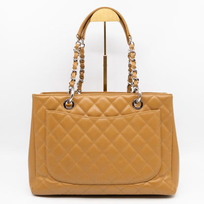 GST Grand Shopping Tote Dark Beige Caviar Silver