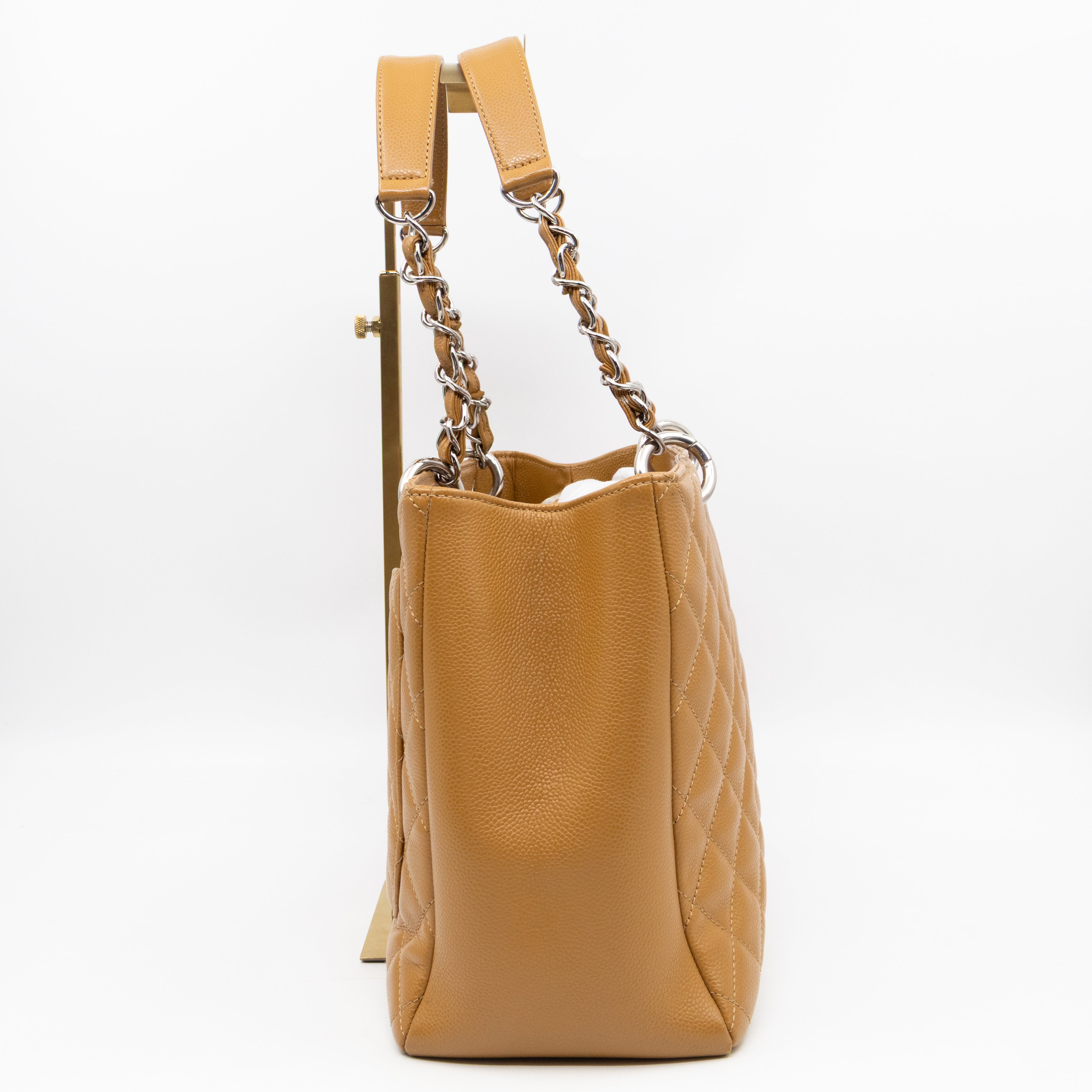 GST Grand Shopping Tote Dark Beige Caviar Silver