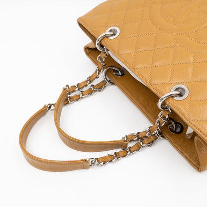 GST Grand Shopping Tote Dark Beige Caviar Silver