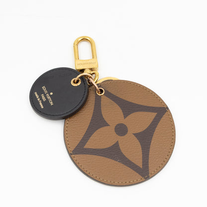 Round Bag Charm & Key Holder Monogram Reverse