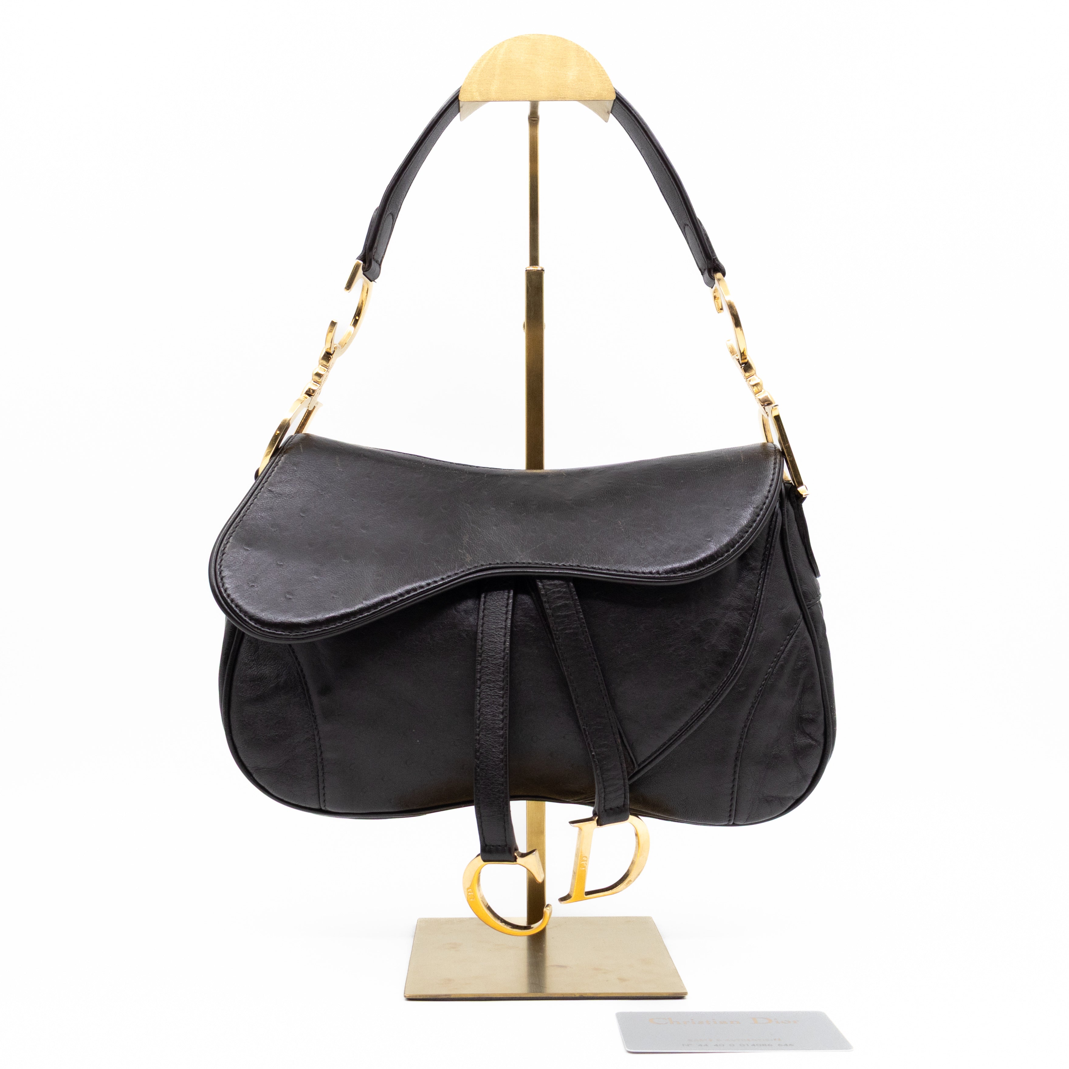Double Saddle Bag Dark Brown Leather