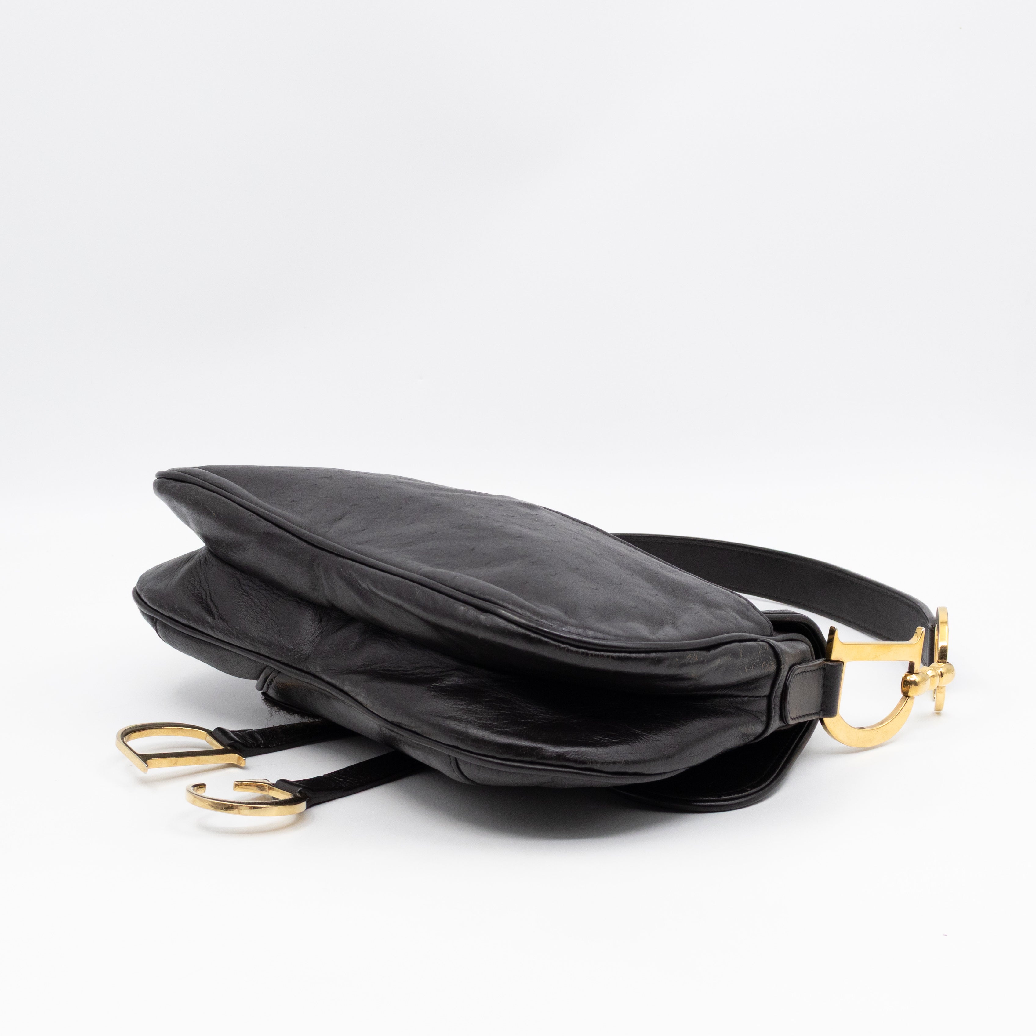 Double Saddle Bag Dark Brown Leather
