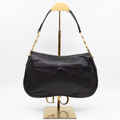 Double Saddle Bag Dark Brown Leather