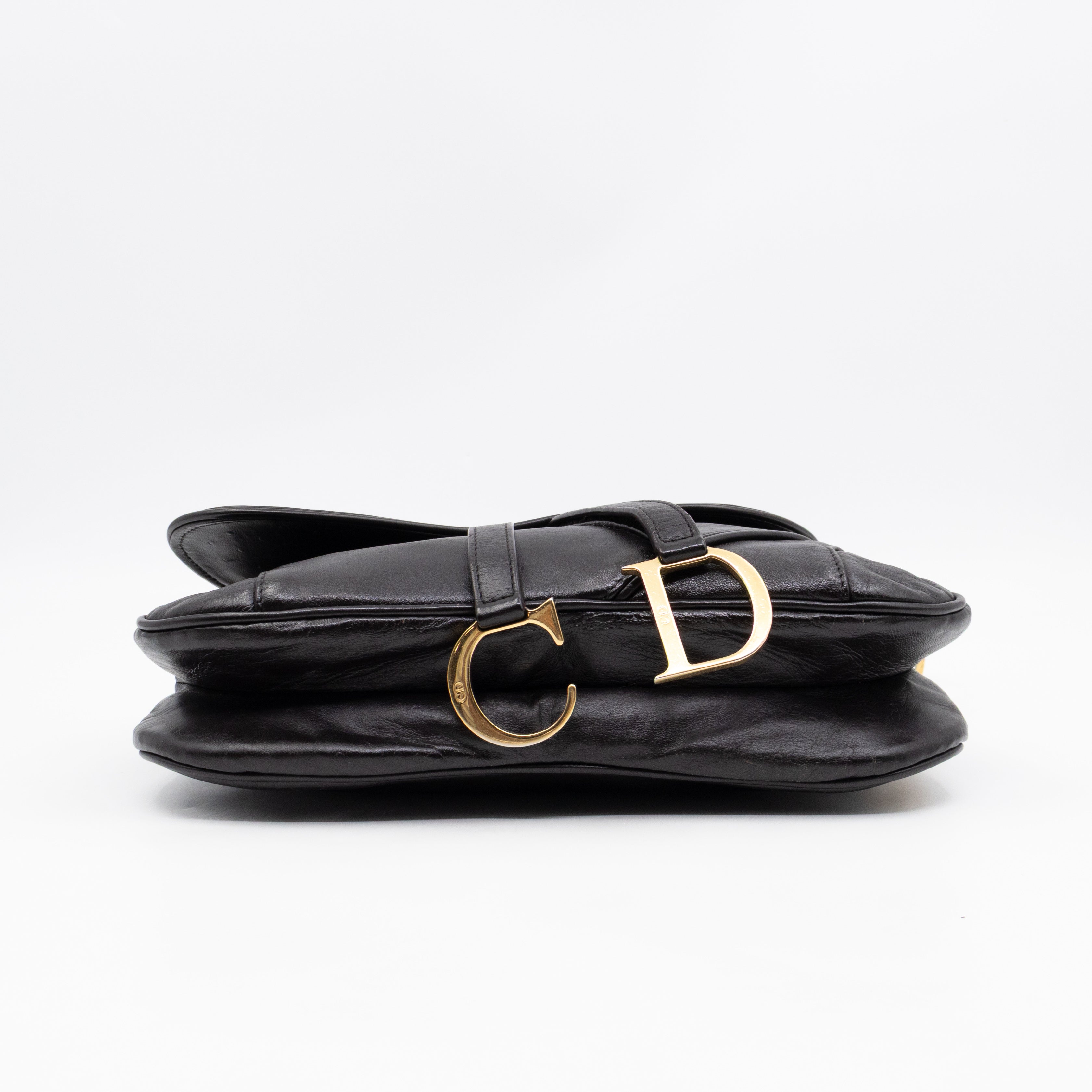 Double Saddle Bag Dark Brown Leather