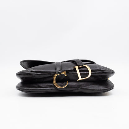 Double Saddle Bag Dark Brown Leather
