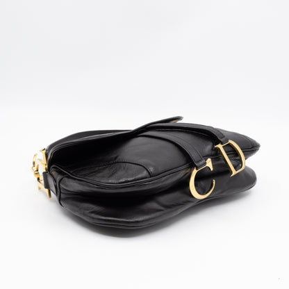 Double Saddle Bag Dark Brown Leather