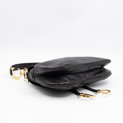 Double Saddle Bag Dark Brown Leather