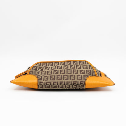Small Chef Pocket Bag FF Canvas Orange Leather
