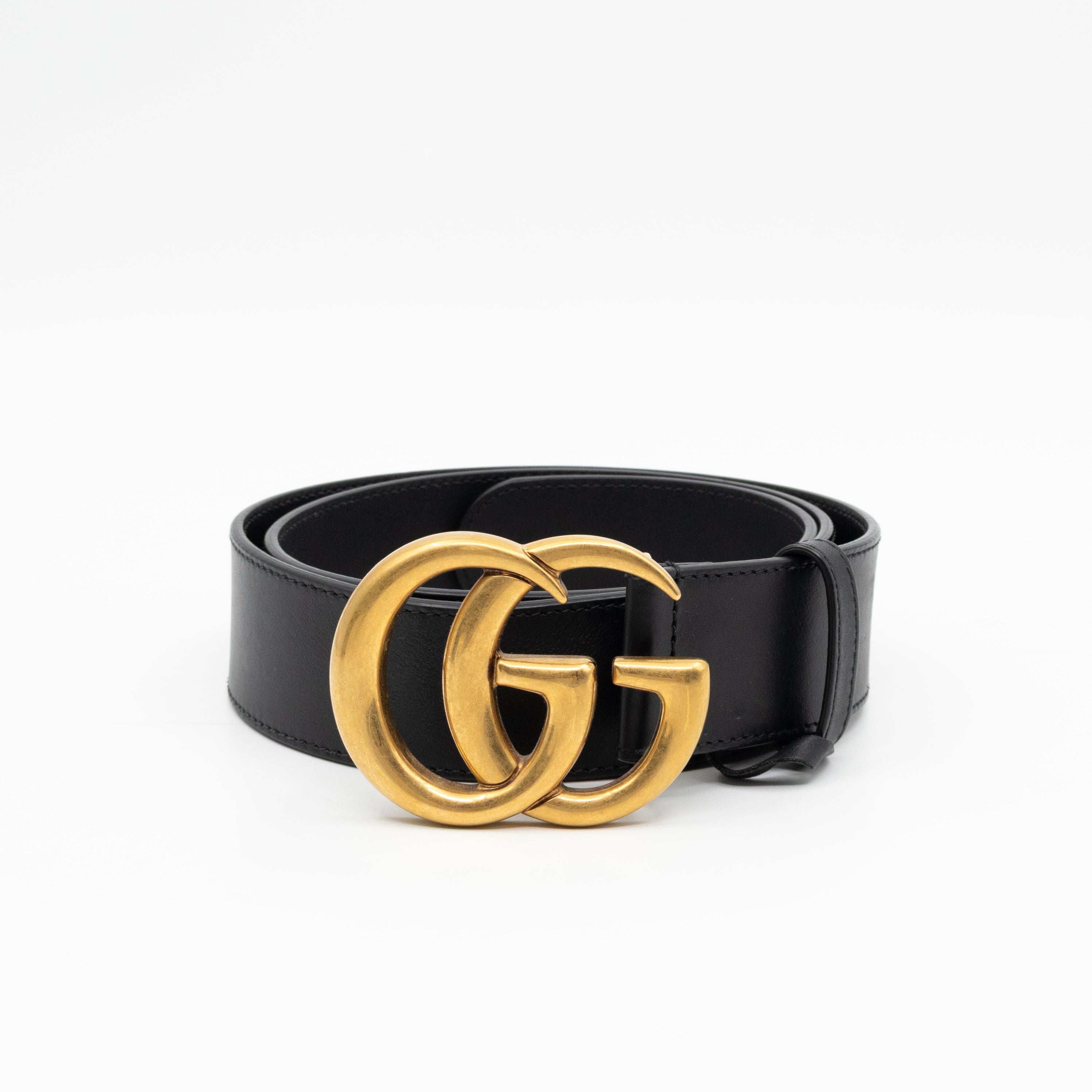 GG Marmont Wide Black Leather Belt 90/36