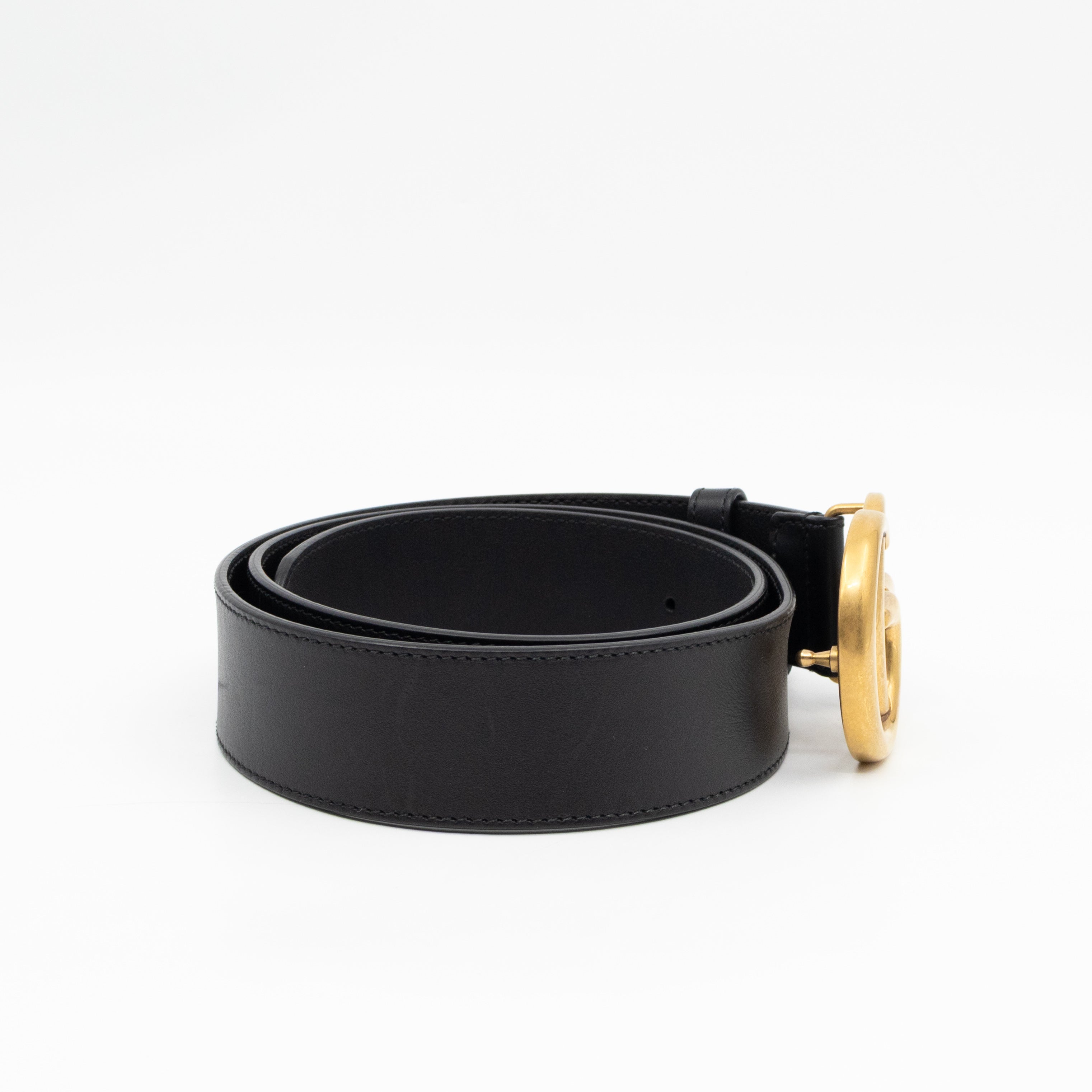 GG Marmont Wide Black Leather Belt 90/36