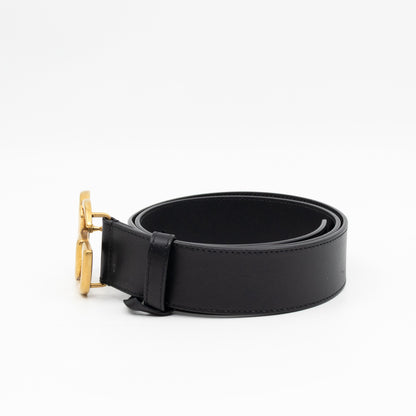 GG Marmont Wide Black Leather Belt 90/36
