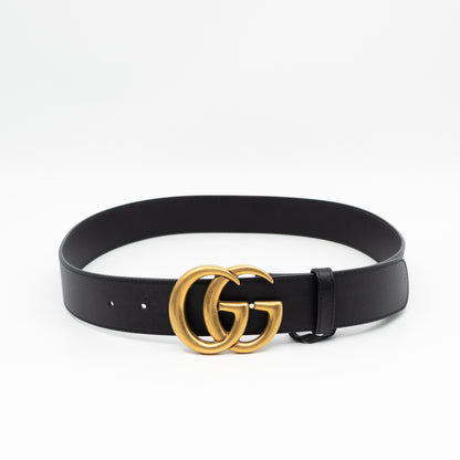 GG Marmont Wide Black Leather Belt 90/36
