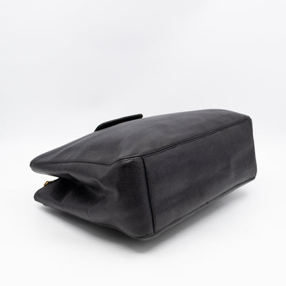 Vintage CC Flap Tote Black Caviar