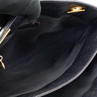 Vintage CC Flap Tote Black Caviar